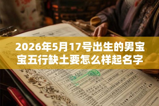2026年5月17号出生的男宝宝五行缺土要怎么样起名字