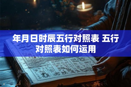 年月日时辰五行对照表 五行对照表如何运用