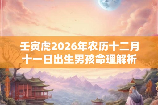 壬寅虎2026年农历十二月十一日出生男孩命理解析