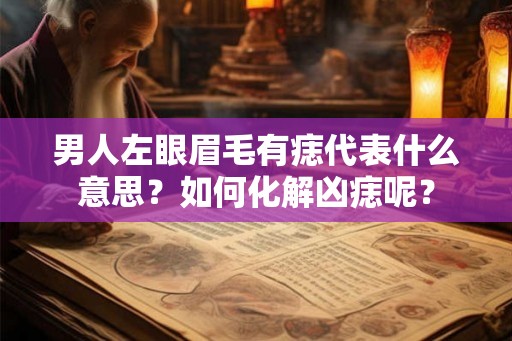 男人左眼眉毛有痣代表什么意思？如何化解凶痣呢？