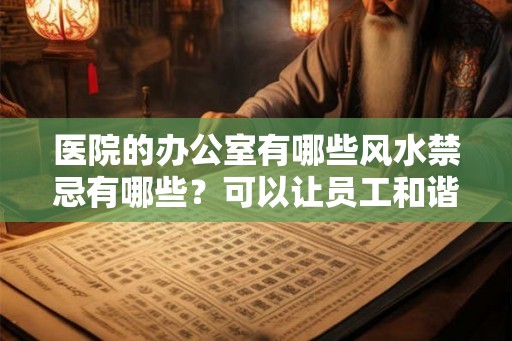 医院的办公室有哪些风水禁忌有哪些?可以让员工和谐相处? 医院的办公室有哪些风水禁忌有哪些?可以让员工和谐相处?