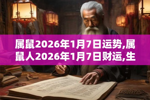 属鼠2026年1月7日运势,属鼠人2026年1月7日财运,生肖鼠2026年1月7日运势