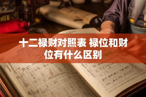 十二禄财对照表 禄位和财位有什么区别