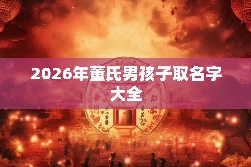 2026年董氏男孩子取名字大全