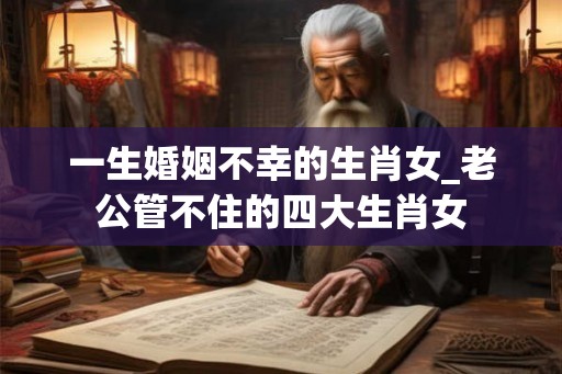 一生婚姻不幸的生肖女_老公管不住的四大生肖女