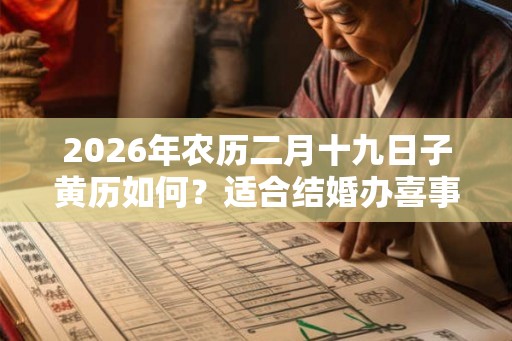 2026年农历二月十九日子黄历如何?适合结婚办喜事吗? 2026年农历二月十九日子黄历如何?适合结婚办喜事吗?