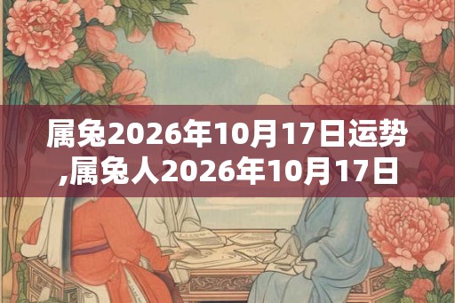 属兔2026年10月17日运势,属兔人2026年10月17日财运,生肖兔2026年10月17日运势