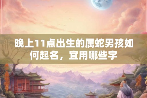 晚上11点出生的属蛇男孩如何起名，宜用哪些字
