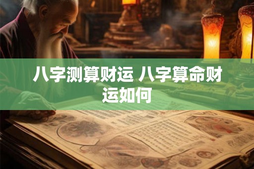 八字测算财运 八字算命财运如何