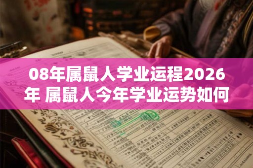 08年属鼠人学业运程2026年 属鼠人今年学业运势如何