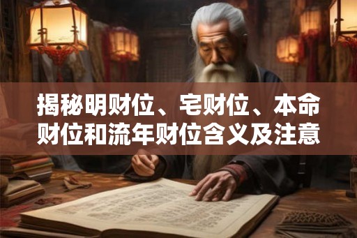 揭秘明财位、宅财位、本命财位和流年财位含义及注意事项