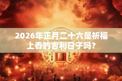 2026年正月二十六是祈福上香的吉利日子吗? 2026年正月二十六是祈福上香的吉利日子吗?