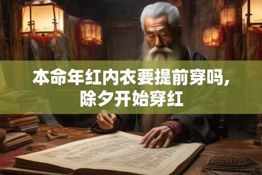 本命年红内衣要提前穿吗,除夕开始穿红