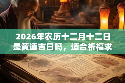 2026年农历十二月十二日是黄道吉日吗，适合祈福求财吗？