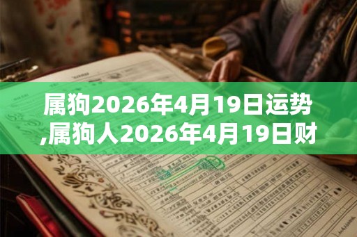 属狗2026年4月19日运势,属狗人2026年4月19日财运,生肖狗2026年4月19日运势