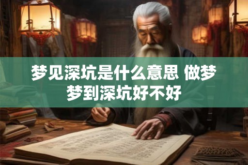 梦见深坑是什么意思 做梦梦到深坑好不好
