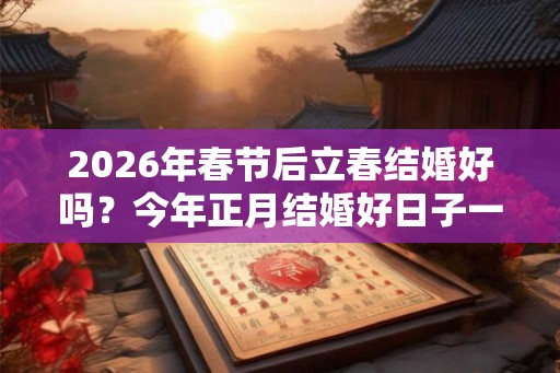 2026年春节后立春结婚好吗？今年正月结婚好日子一览表