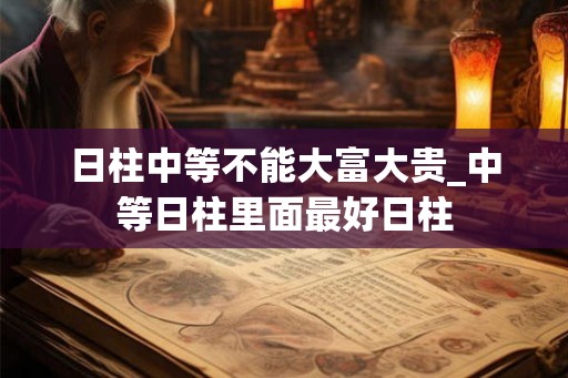 日柱中等不能大富大贵_中等日柱里面最好日柱