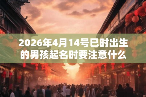 2026年4月14号巳时出生的男孩起名时要注意什么