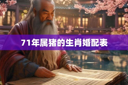 71年属猪的生肖婚配表