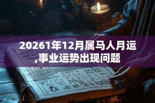 20261年12月属马人月运,事业运势出现问题