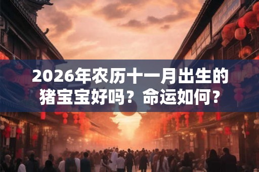 2026年农历十一月出生的猪宝宝好吗？命运如何？