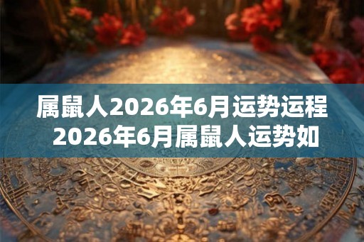 属鼠人2026年6月运势运程 2026年6月属鼠人运势如何