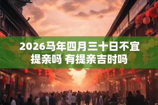 2026马年四月三十日不宜提亲吗 有提亲吉时吗 2026马年四月三十日不宜提亲吗 有提亲吉时吗