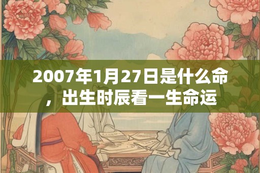 2007年1月27日是什么命，出生时辰看一生命运