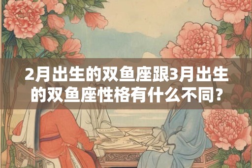 2月出生的双鱼座跟3月出生的双鱼座性格有什么不同？