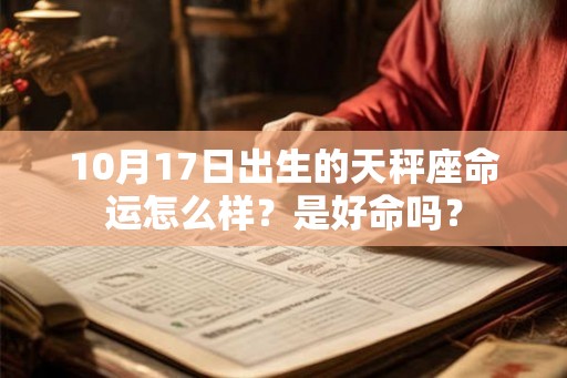 10月17日出生的天秤座命运怎么样？是好命吗？