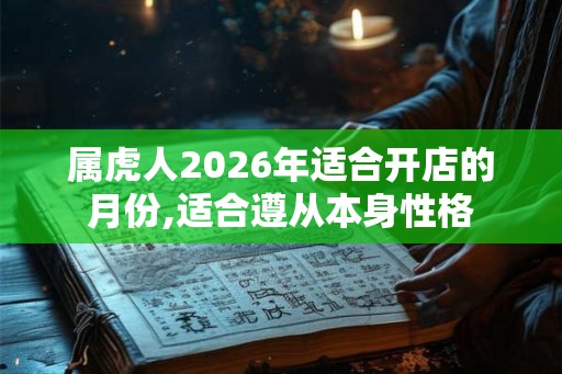属虎人2026年适合开店的月份,适合遵从本身性格