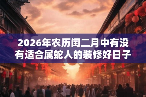 2026年农历闰二月中有没有适合属蛇人的装修好日子？