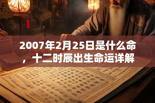 2007年2月25日是什么命,十二时辰出生命运详解 2007年2月25日是什么命,十二时辰出生命运详解