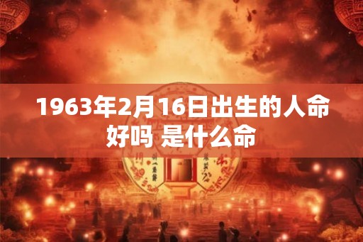 1963年2月16日出生的人命好吗 是什么命