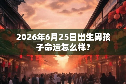 2026年6月25日出生男孩子命运怎么样？