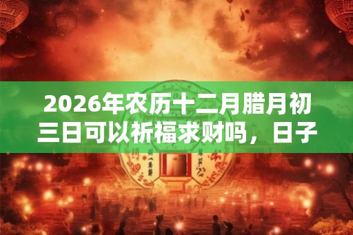 2026年农历十二月腊月初三日可以祈福求财吗,日子好吗? 2026年农历十二月腊月初三日可以祈福求财吗,日子好吗?