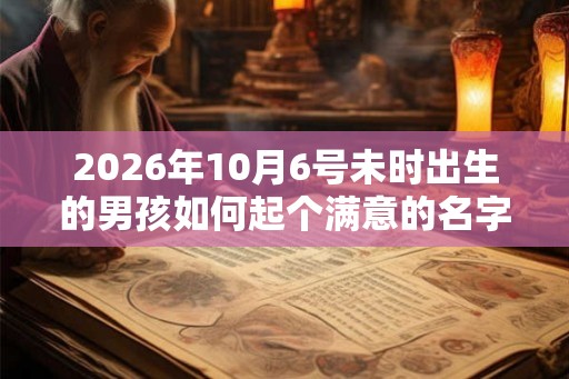 2026年10月6号未时出生的男孩如何起个满意的名字