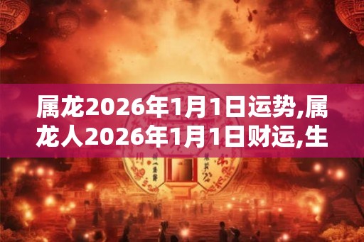 属龙2026年1月1日运势,属龙人2026年1月1日财运,生肖龙2026年1月1日运势