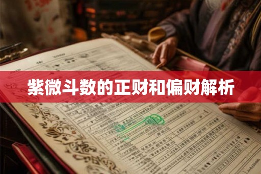 紫微斗数的正财和偏财解析