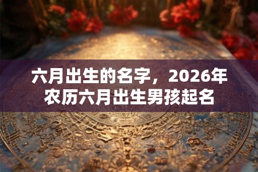 六月出生的名字，2026年农历六月出生男孩起名