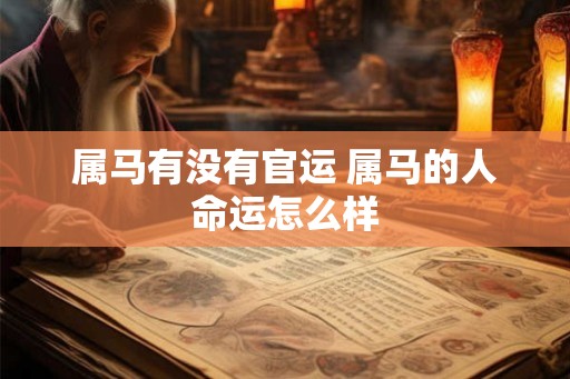 属马有没有官运 属马的人命运怎么样