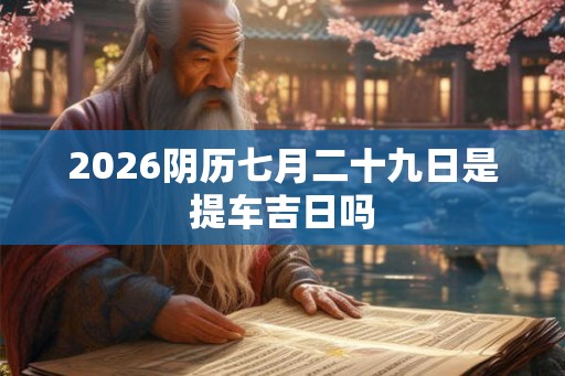 2026阴历七月二十九日是提车吉日吗