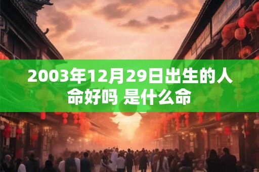 2003年12月29日出生的人命好吗 是什么命
