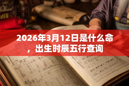 2026年3月12日是什么命，出生时辰五行查询