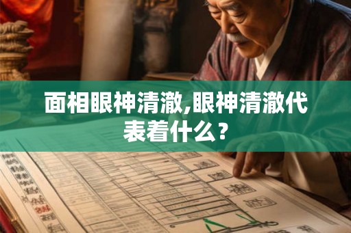 面相眼神清澈,眼神清澈代表着什么？