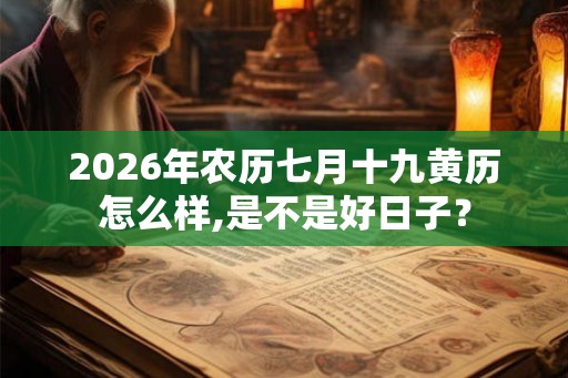 2026年农历七月十九黄历怎么样,是不是好日子？