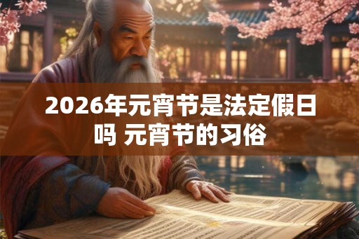 2026年元宵节是法定假日吗 元宵节的习俗