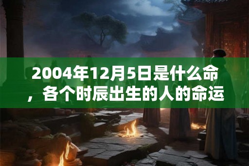 2004年12月5日是什么命，各个时辰出生的人的命运