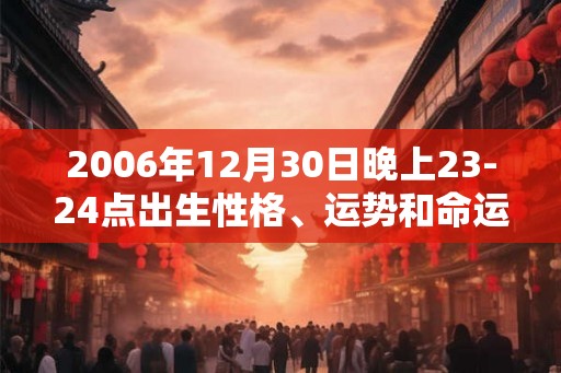 2006年12月30日晚上23-24点出生性格、运势和命运